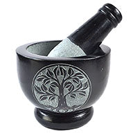 4" Tree of Life Soapstone mortar & pestle set