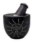 3" Sun Soapstone mortar & pestle set